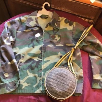 #tr21.  Jacket, size large, and canteen