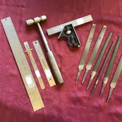 #tr42.  Files, hammer and metal rulers