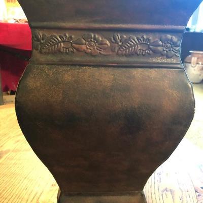 Home decor with rooster umbrella stand and shell