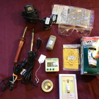 #tr50.  Wood burners, timer, Velcro, safety glasses, air pump
