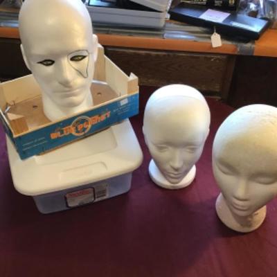 #tr58.  Three foam heads and two containers