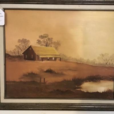 #tr60.  Country farm painted picture