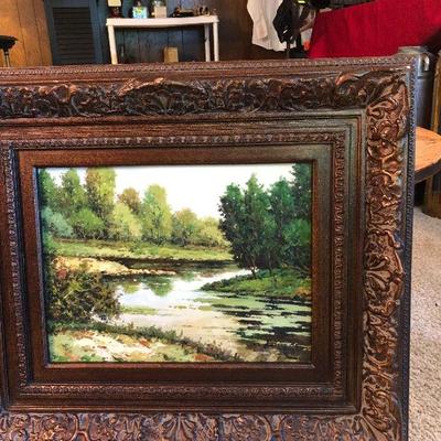 Framed Art Original: Wooded Nature Stream
