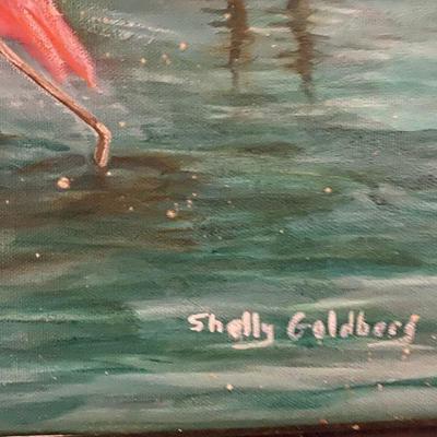 Shelly Goldberg Flamingo Painting
