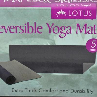 Lotus 5mm Reversible Yoga Mat, Gray/Blue 24
