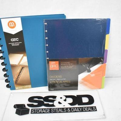 Staples ARC Customizable Notebook System. Notebook 60 Sheets & Divider Set - New