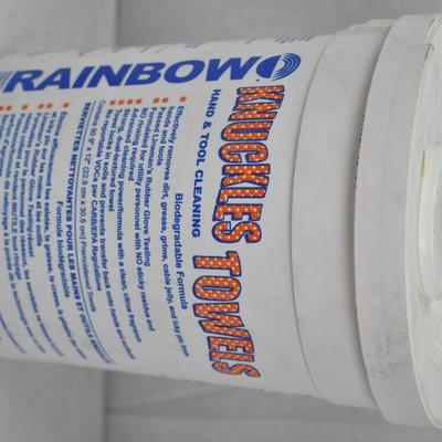 Rainbow Knuckles Towels, Hand & Tool Cleaning, 80 premoistened towels - New