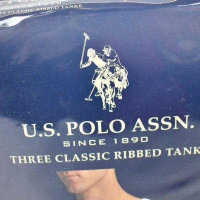 US Polo Assn Three Classic Ribbed Tanks, Size Medium - New