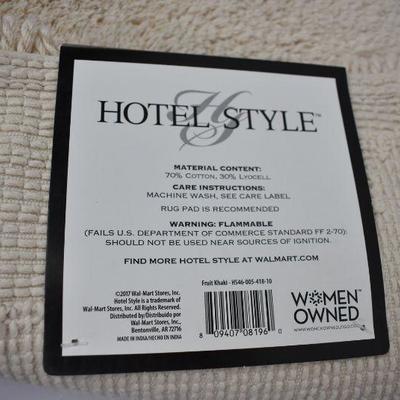 Hotel Style Cotton Blend Solid Bath Rug, Tan, 21