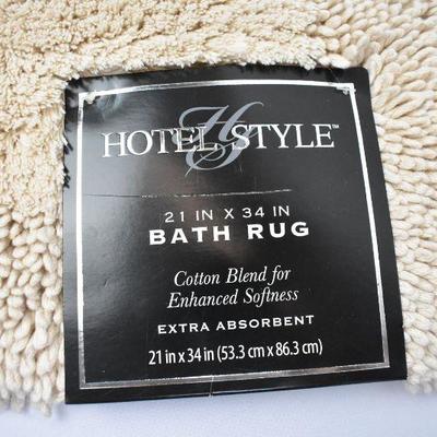 Hotel Style Cotton Blend Solid Bath Rug, Tan, 21