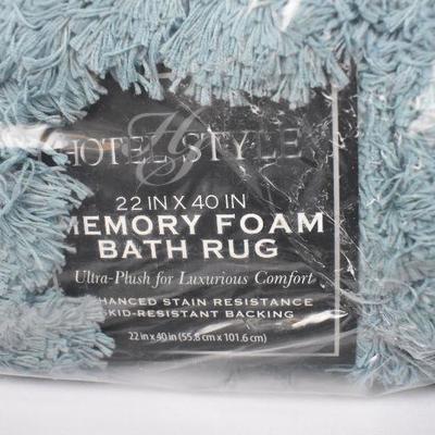 Hotel Style Ultra Plush & Soft Memory Foam Bath Rug, Light Blue, 22
