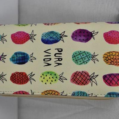 Pura Vida Colorful Pineapples Zip Up Wallet - New