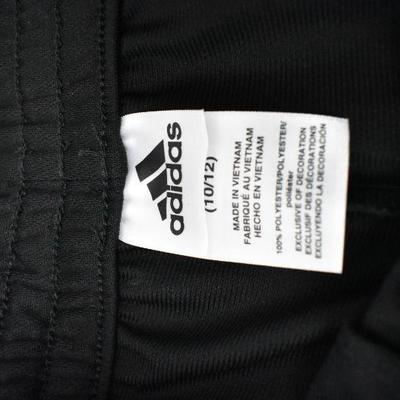 Boys Adidas Pants. Size Medium 10/12, Black w/ White Stripes. Drawstring - New