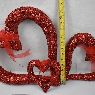 Way to Celebrate Valentine's Day Foam Sequin Hearts, Set of 3 - New