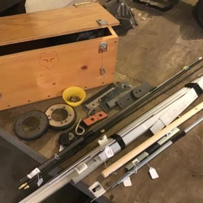#a4.  Miscellaneous metal pieces, wood box and tarp