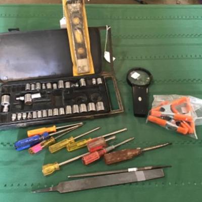 #a19.  Partial socket set, screwdrivers and miscellaneous