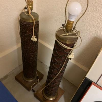 Vintage 1930â€™s Wallpaper Roll Lamps- Collector items