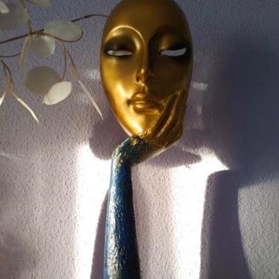 Retro Contemporary Sculpture Acrylic Mixed Media