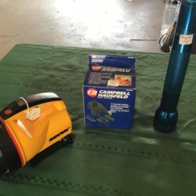 #a43.  Two flashlights and raft inflator