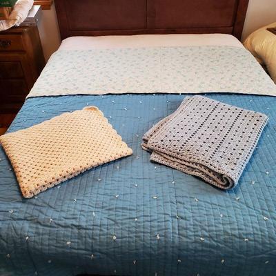 1950s bedspread and 2 afgahans