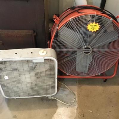 #a84.  Like new floor pro fan and box fan-no handle