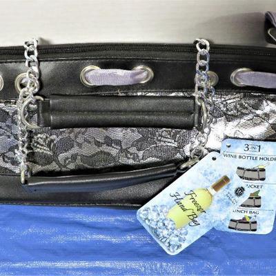 NEW * WINE BOTTLE 3-in-1 Holder PURSE LUNCH ICE Water BUCKET BAG