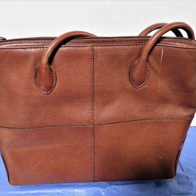 Designer Etienne Aigner Brown Handbag Cowhide Leather Large Bag Purse