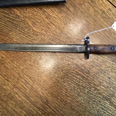 #mb81.  WWII Bayonette w/Scabbard GRI MKII 10 41 