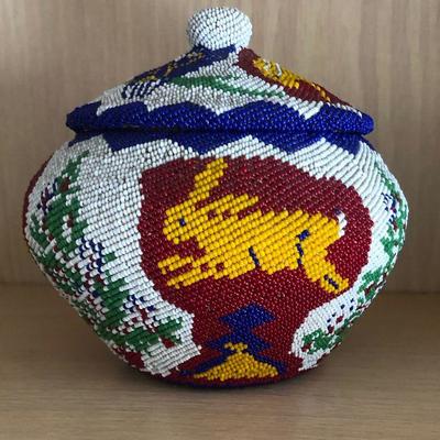 Beaded Washoe Paiute Basket C.1930