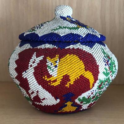 Beaded Washoe Paiute Basket C.1930