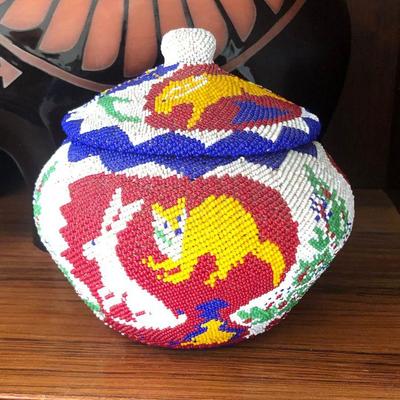 Beaded Washoe Paiute Basket C.1930