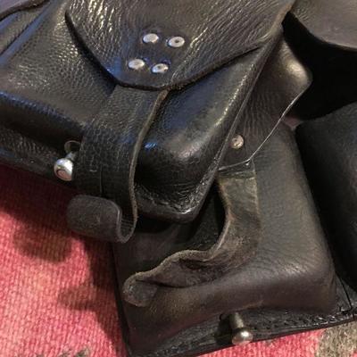 2-German Austrian Stolla 1960's Leather Mag Case