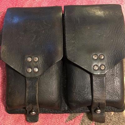  2-German Austrian Stolla 1960's Leather Mag Case