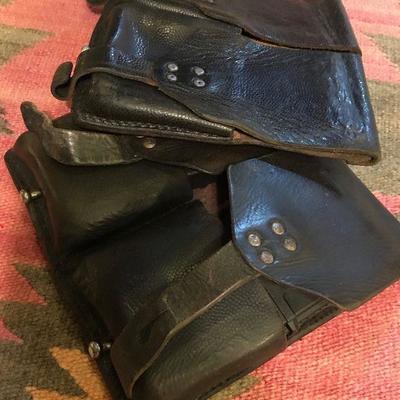  2-German Austrian Stolla 1960's Leather Mag Case