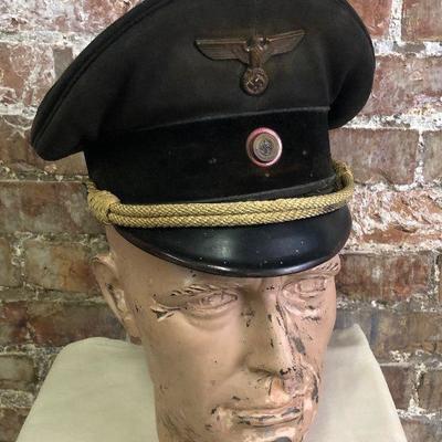  World War Two German Political Officers Visor Cap WW2 WWII