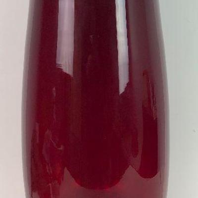 BLENKO Ruby Red 23" Glass Vase Mid-Century Jardinaire MCM Architectual Scale ART