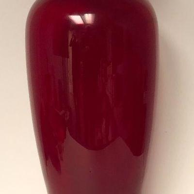 BLENKO Ruby Red 23" Glass Vase Mid-Century Jardinaire MCM Architectual Scale ART
