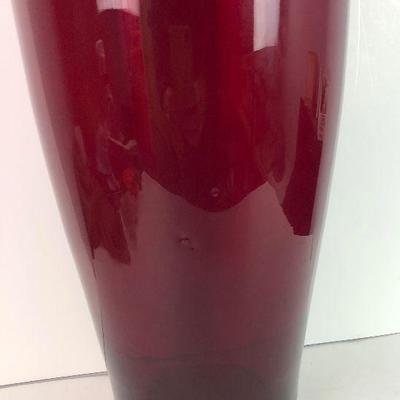 BLENKO Ruby Red 23" Glass Vase Mid-Century Jardinaire MCM Architectual Scale ART