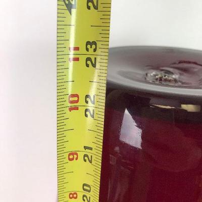 BLENKO Ruby Red 23" Glass Vase Mid-Century Jardinaire MCM Architectual Scale ART