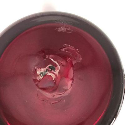 BLENKO Ruby Red 23" Glass Vase Mid-Century Jardinaire MCM Architectual Scale ART