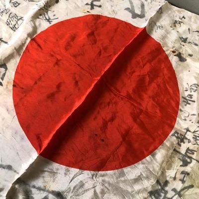 World War Two WWII Japanese Silk Hinomaru Flag authentic