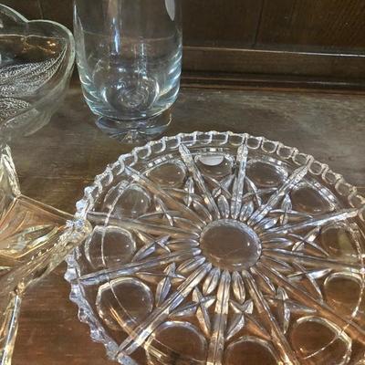 Lot of cut glass with a vase