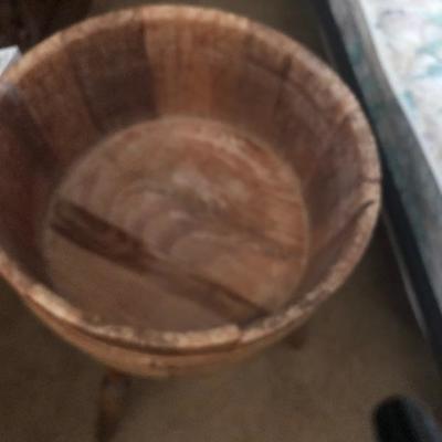 Vintage standing wood bucket