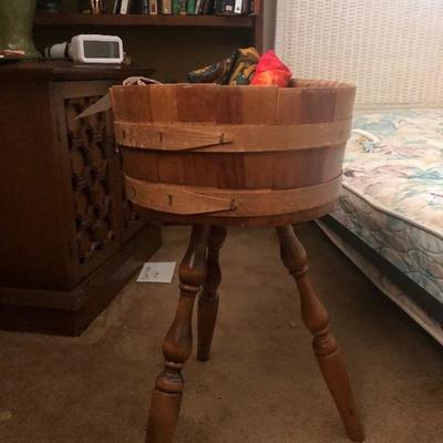 Vintage standing wood bucket