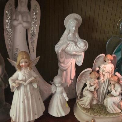 Lot of angels including stained glass