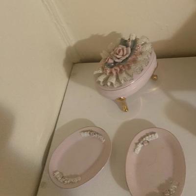 Vintage MCM Cigarette Box and Ashtrays 