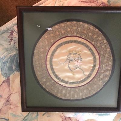 Framed round material