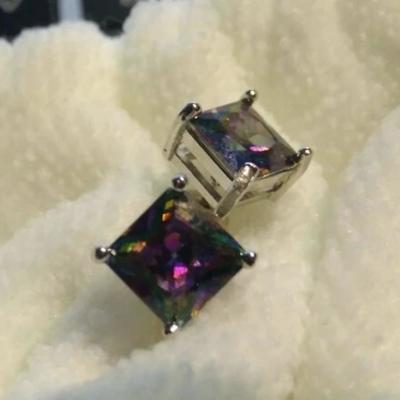 Mystic Topaz stud earrings