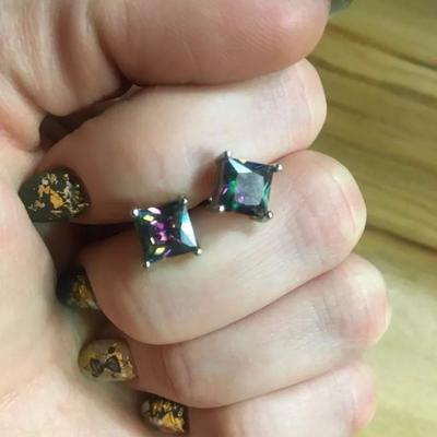Mystic Topaz stud earrings