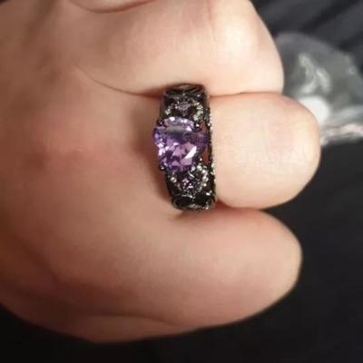 Gothic Black metal ring 